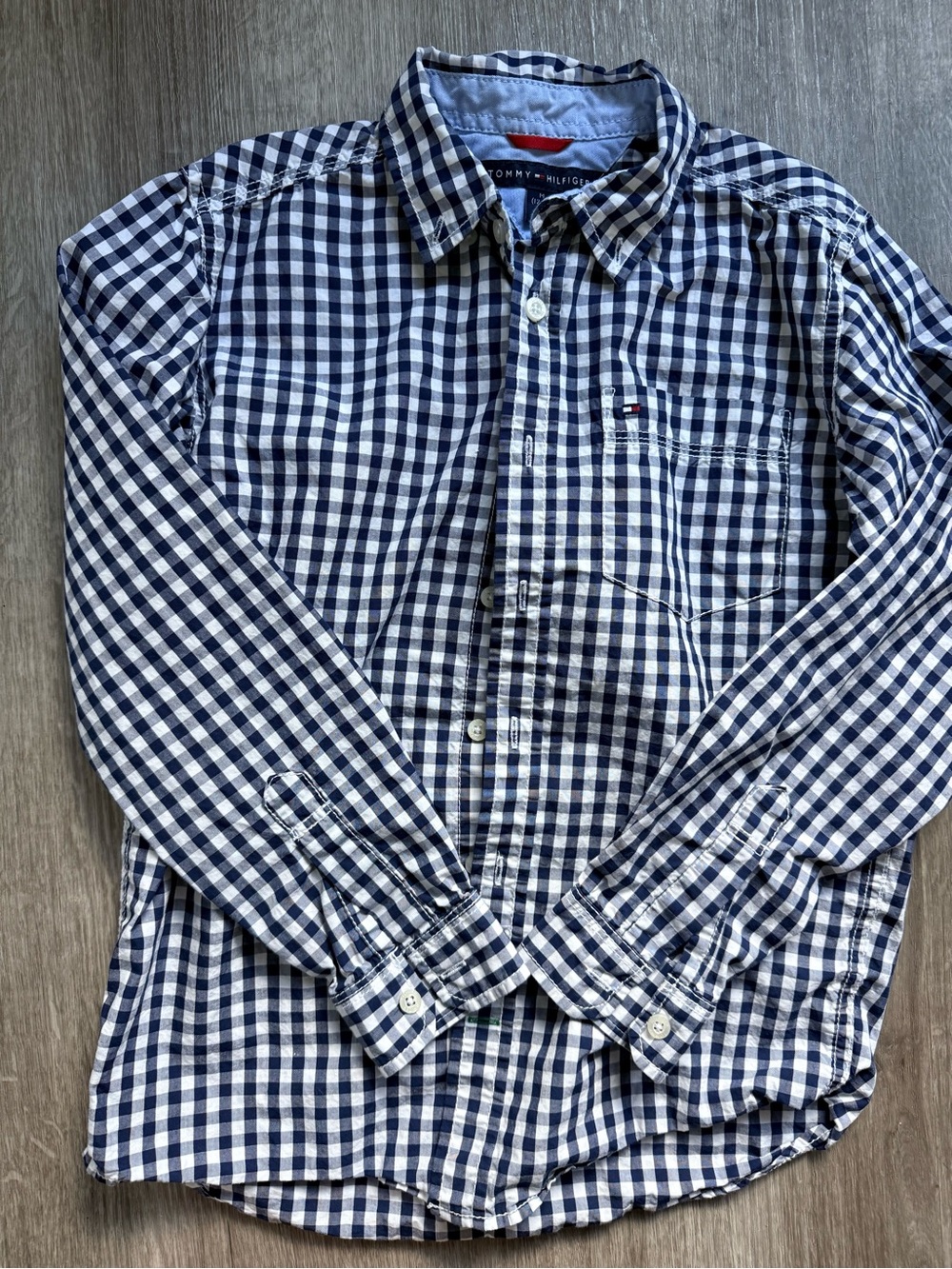 Tommy Hilfiger Blue & White Gingham Button-Down Shirt